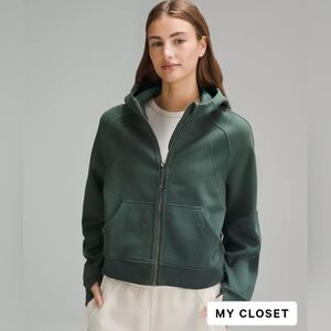 Lululemon full zip cropped scuba womens xs/s deep forest
